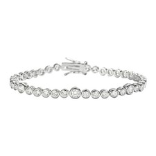 4CTW D/VVS1 Moissanite Bezel Set Tennis Bracelet 6.5" 925 Solid Sterling Silver