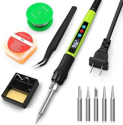 100W Soldering Iron Kit with LED Digital Display Adjustable Temp 356-932  Gree