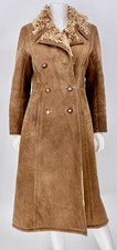 Beautiful Vintage Sawyer of Napa Brown Chestnut Shearling LambTrim Long Coat, M