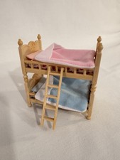 Calico Critters Stack and Play Bunk Beds Pink and Blue Bedding.