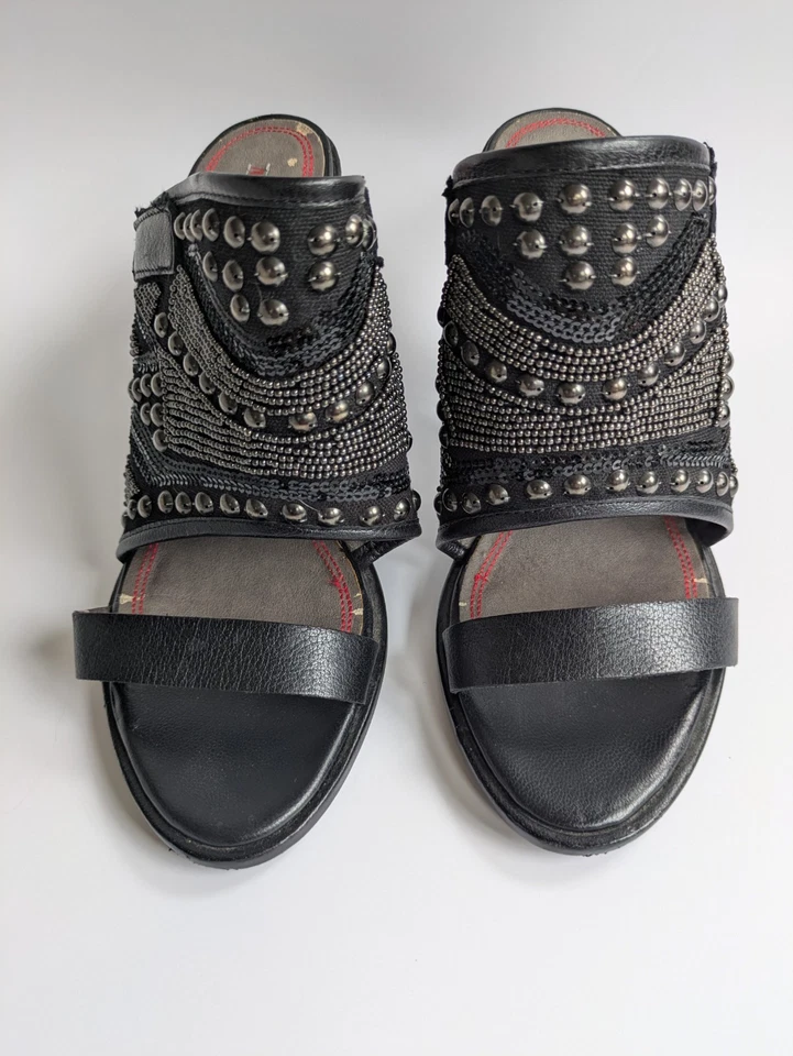 MISS SIXTY Y2K SANDALIAS DE TACÓN NEGRO TALLA 36,5 M EE. UU. 6 Foto 3 de 4