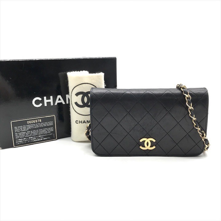 Chanel Coco Mark Mini Matelass Lambskin Black Chain Shoulder Bag for Women