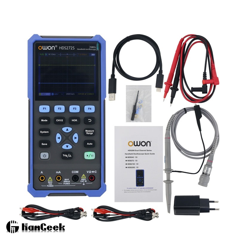 HDS272S 70MHz Handheld Multifunctional Digital Oscilloscope 3.5'' LCD Display