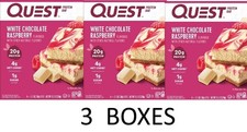 QUEST White Chocolate Raspberry Protein Bars - 4 Bars in a Box - 3 BOXES