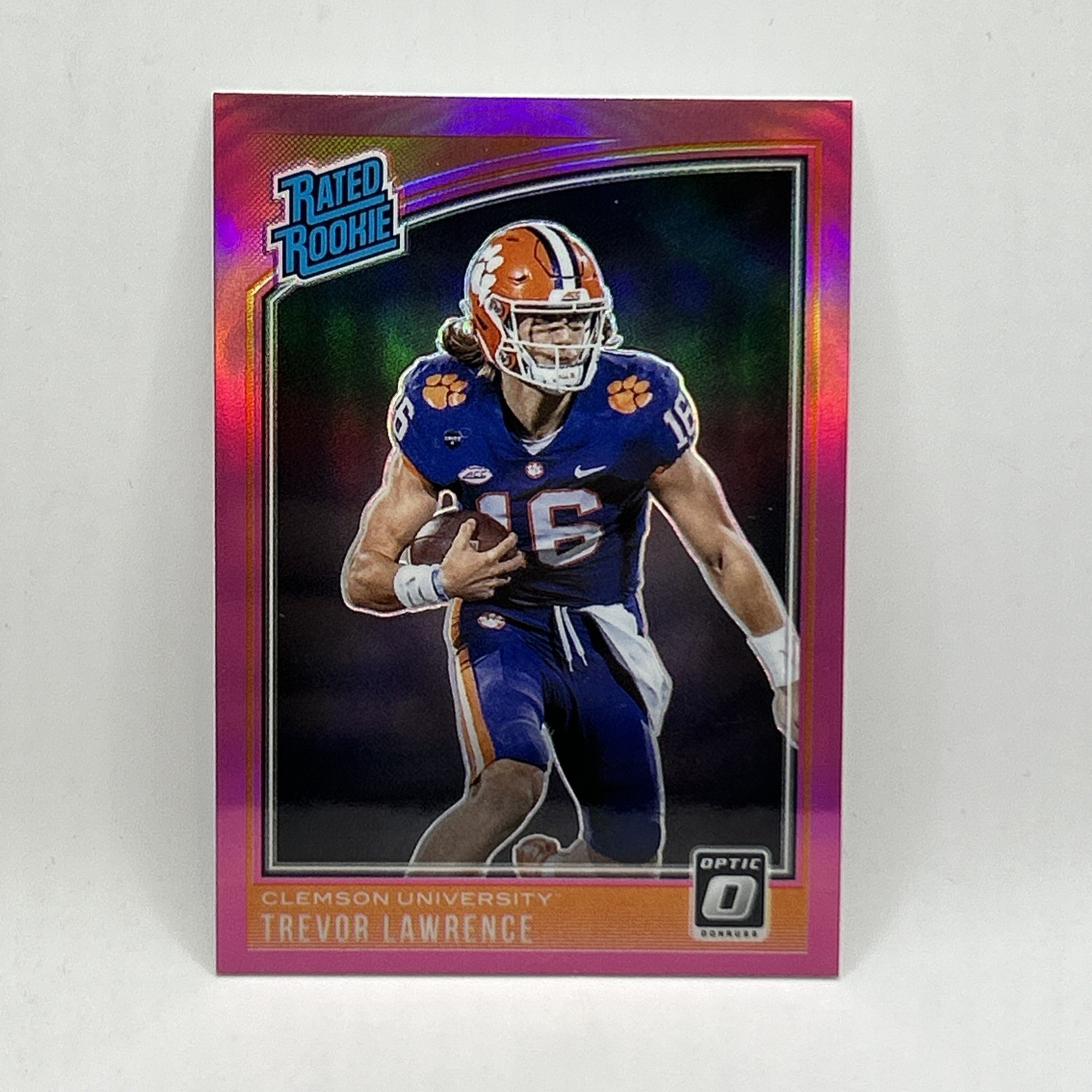 Trevor Lawrence Rookie Pink Prizm 2021 Panini Chronicles Donruss Optic DP #201