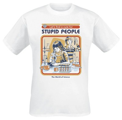 Steven Rhodes T-Shirt Herren A Cure For Stupid People weiß