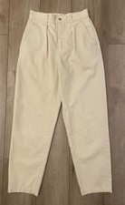 Vintage 90s Calvin Klein Sport Pleated Trousers-Women's 6 Fits like a 4 -Cream