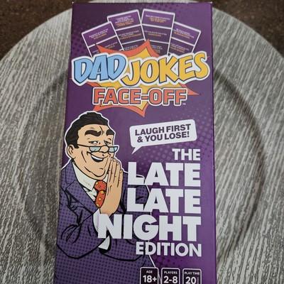 Dad jokes face off the party game where you Laugh first Late late edition game