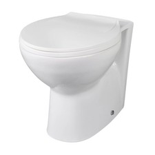 Contemporary Back to Wall Toilet Pan, White Ceramic Modern Bathroom WC, Compact