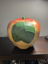 Vtg. Hull Blushing Apple Biscuit/Cookie Jar S...