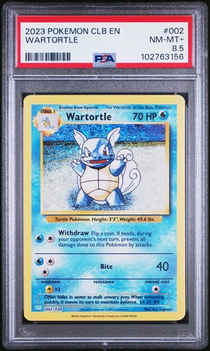 PSA 8.5 NM-MT+ Wartortle 002/034 TCG Classic Blastoise Deck Holo Pokémon POP 4