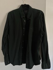 Abercrombie Fitch Long Sleeve Button Down Size L Large Muscle Forest Green