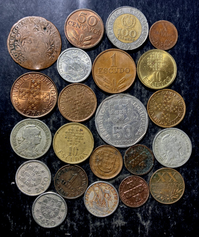 Old Portugal Coin Lot - 1775-PreEuro - 22 Great Coins - Lot J27