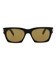 Saint Laurent Unisex Square/Rectangle Black Yellow Fashion Designer Eyewear