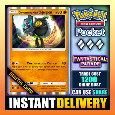 Pokemon TCG Pocket - Eckstein Maske Ogerpon - Diamant   - Englisch - Schnell  