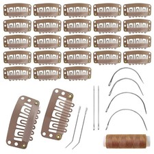 U Shape Wig Clips 32mm 25Pcs Snap Clips for Hair Extensions Making Wig Tools
