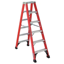 LOUISVILLE FM1406HD Twin Stepladder,Fbrgls,IAA,6ft,FM1400HD 1CMT7