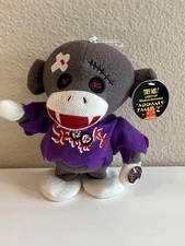 DanDee Halloween Sock Monkey Dancing Animated Musical Light-Up Plush Toy -Tested