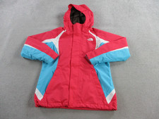 The North Face Jacket Girls Large 14-16 Red Blue Hyvent Rain Windbreaker Hooded
