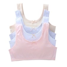 4 Pack Girls Bra Teenage Cotton Crop Top Soft Training Underwear 12-15 years