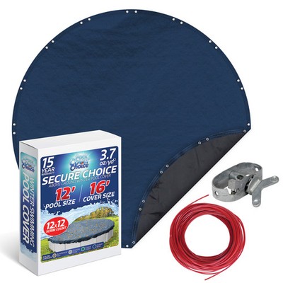 Pool Cover Choice 12' Round Above Ground Secure Choice Cobalt Blue