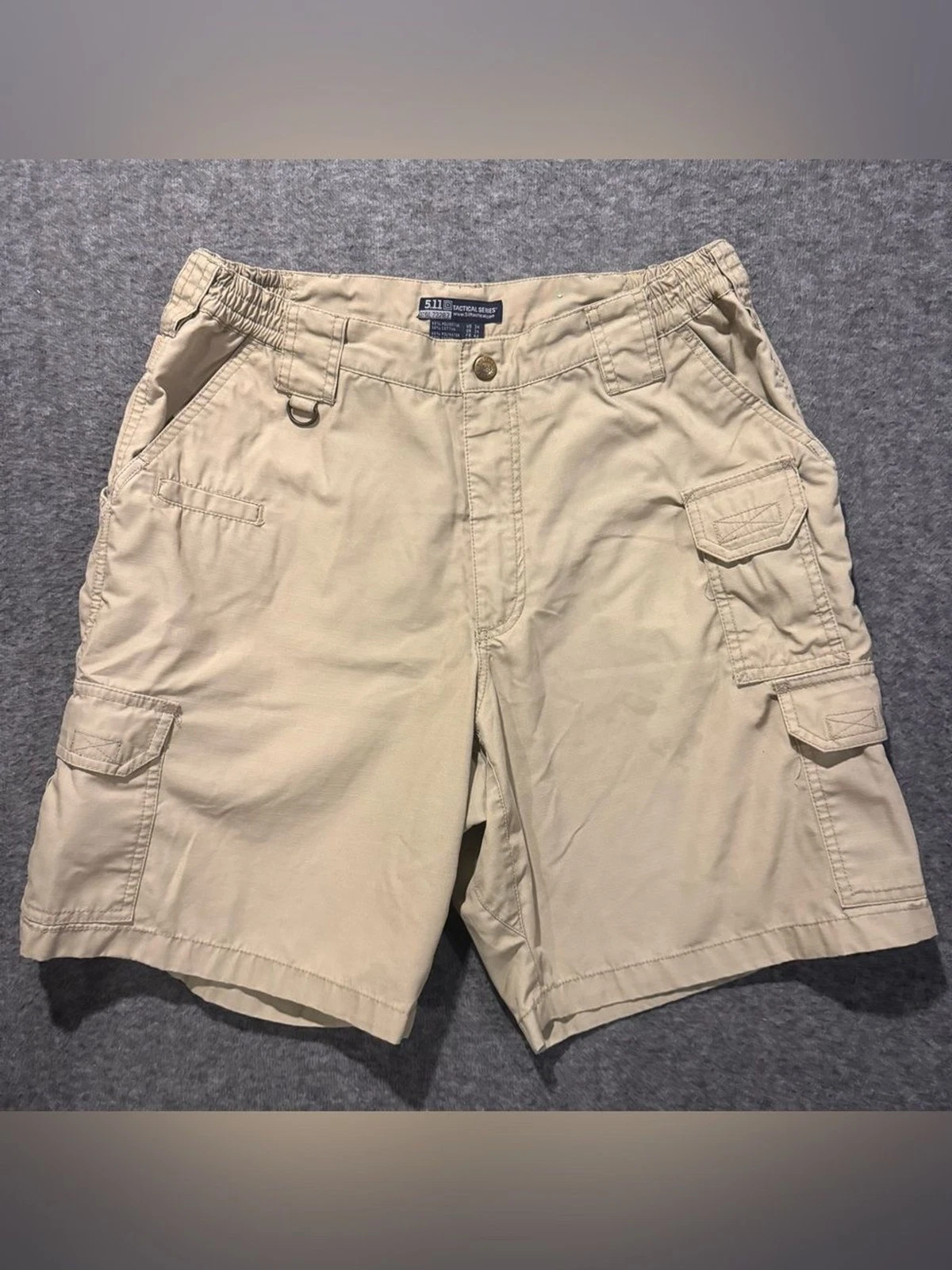 5.11 Tactical Cargo Shorts Mens 34 tan 9" Utility Work Hike Fish Comfort Outdoor