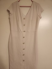 Express Dress Women's Large Soft Pink Button Down Stretch Curvy Sexy Waist Belt