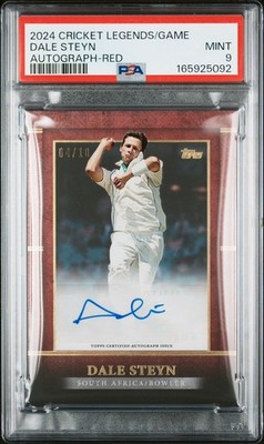 Dale Steyn Topps Cricket Legends 2024 Red Auto /10 - South Africa PSA 9
