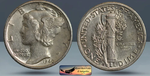 1940 D Mercury Dime, Almost Uncirculated++ Condition, Ryan's Rare Coin, C8340