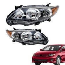 For 2011 2012 2013 Toyota Corolla Lh Rh Headlight Lamp Pair Black Housing Set For 2011 2012 2013 Toyota Corolla Lh Rh Headlight Lamp Pair Black Housing Set