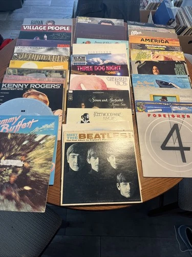Classic ROCK Vinyl Lot of 35 LPs 60s/70s/80s Beatles CCR Fleetwood Mac Foreigner