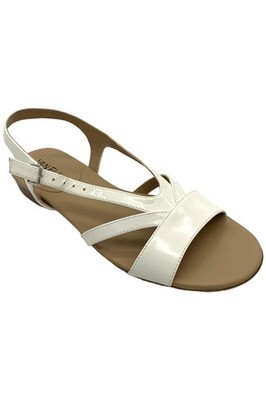 Vaneli Women's Byrd Slingback Leather Sandals White