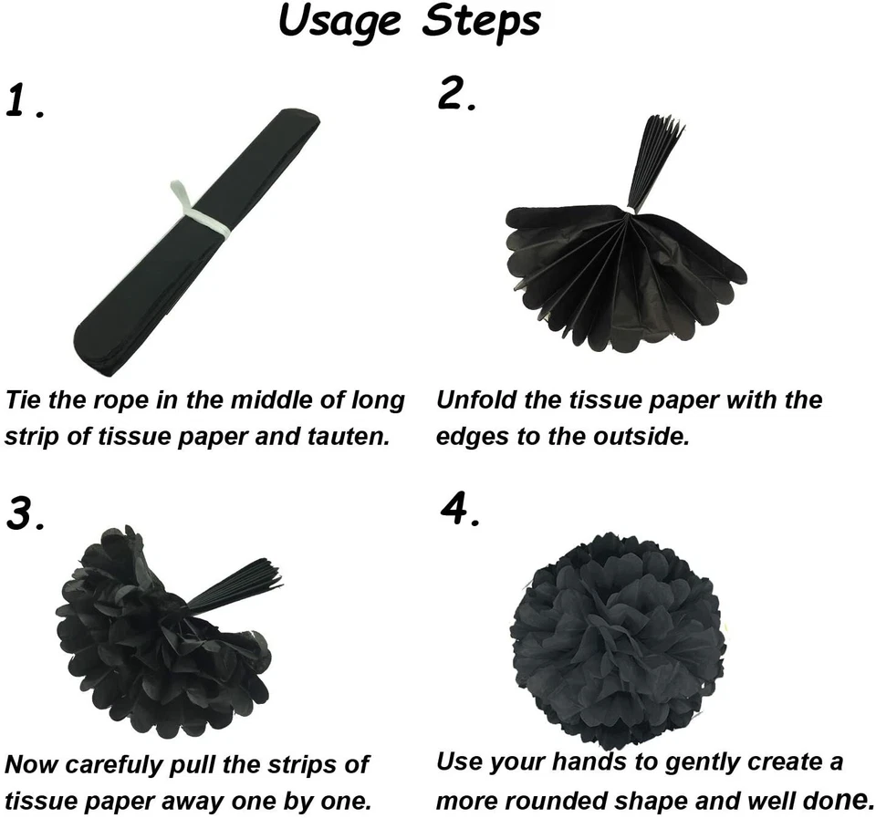 Recosis Tissue Paper Pom Poms, Paper Flower Ball for Birthday Party Wedding Baby - Image 4 of 4