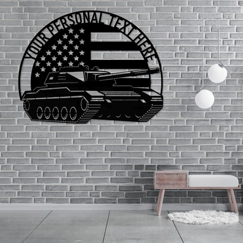 Personalized Patriotic US Battle Tank Metal Sign Gift. Military Combat Vehicle - Picture 4 of 6