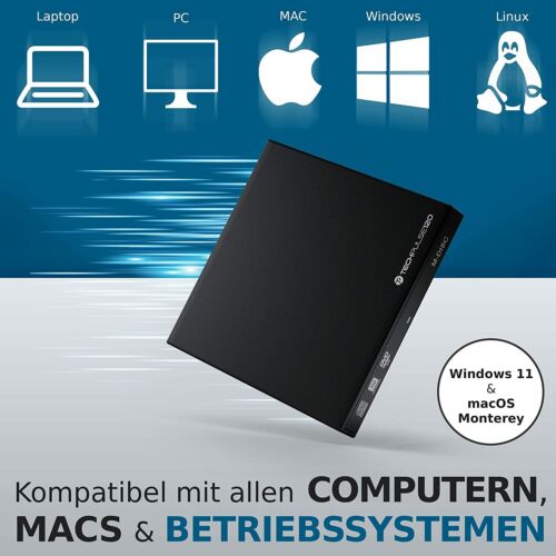 techPulse120 externes USB 3.0 DVD M-Disc CD Brenner Writer DVDRW Rom Laufwerk - Bild 3 von 6
