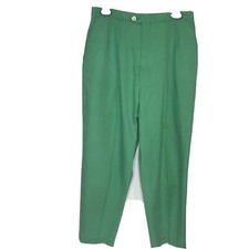 Vintage 70  s Lady Sansabelt Pants Green Pleated Trousers 12 Academia