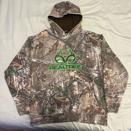Vintage Y2K Realtree Camo Hoodie Spellout Mens Large - Picture 1 of 3