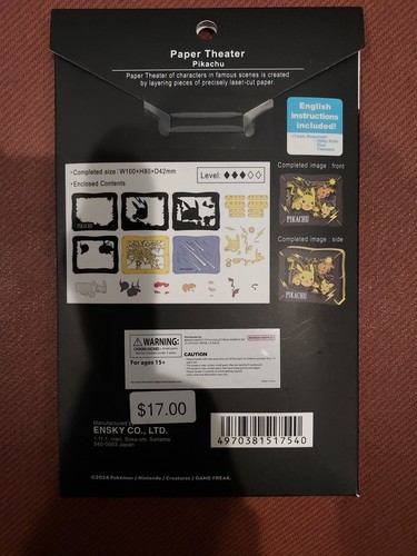 Ensky Pokemon Pikachu Paper Theater Craft Kit PK-004 New/Sealed - Picture 6 of 9