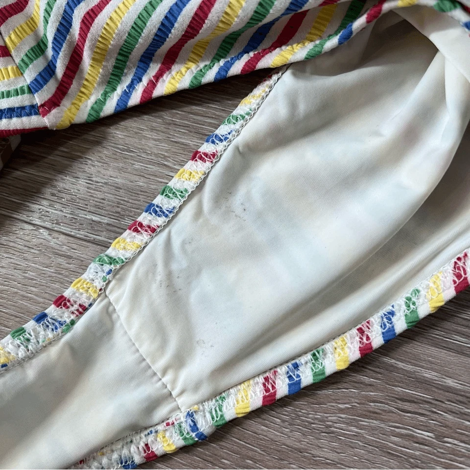 Anthropologie solid and striped rainbow Nadine one piece swimsuit women’s S - Image 4 of 4