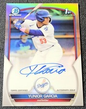 2023 Bowman Chrome 1st /499 Auto Refractor Yunior Garcia #CPA-YG 