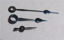 Pocket Watch Hands for Elgin 12 Size Blue-3 Piece Set-Regular Spade-NOS