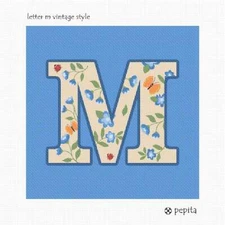 Letter M Vintage Style Needlepoint Kit or Canvas