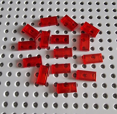 LEGO Fliese Kachel Platte 1x2 Transparent Rot 15 stk Red Tile brick 3069b A275