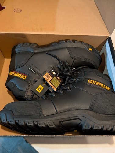 Caterpillar Men Resorption Waterproof Composite Toe Work Boot 9.5 Black NEW