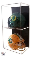 Acrylic Wall Mount Vertical Double Mini Helmet Display Case UV Protect GameDay