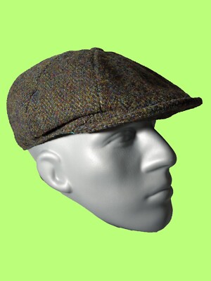 PEAKY BLINDERS Harris Tweed  Arran 8pc Cap HS15 FOREST GREEN PICK SIZE