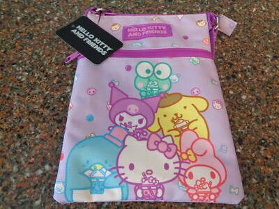 Hello Kitty And Friends Boba Passport Crossbody Bag 7'' x 9'' Zip Sanrio NWT