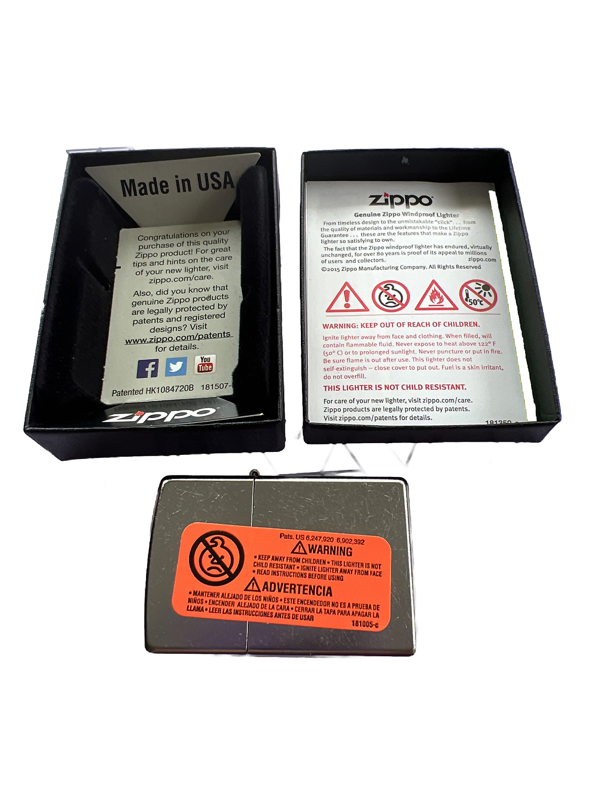 Genuine Zippo Windproof Street Chrome Lighter -NIB - Made in USA