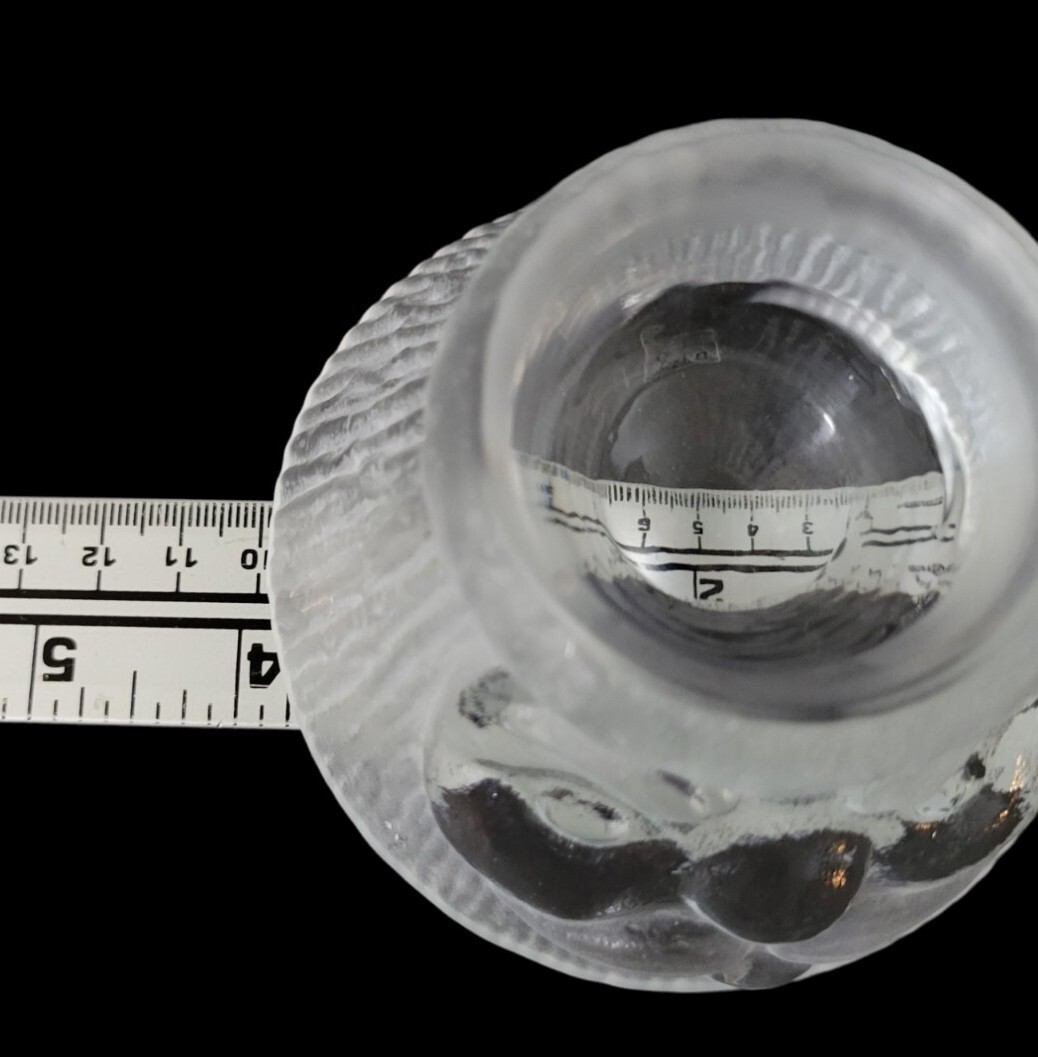 Nybro Crystal Santa Claus Candle Holder Satin Clear Sweden