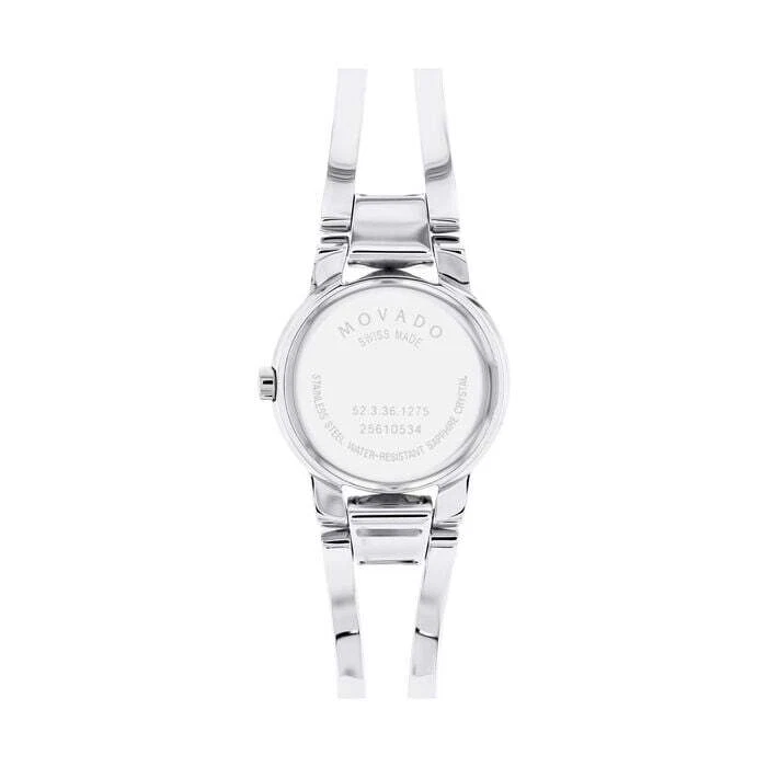 MOVADO IMPRESA 0607723 SILVER BANGLE WHITE MOTHER OF PEARL DIAL WOMEN WATCH - Image 3 of 4